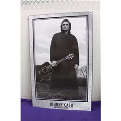 Johnny Cash Picture with Wooden-Backing (22”x34”)