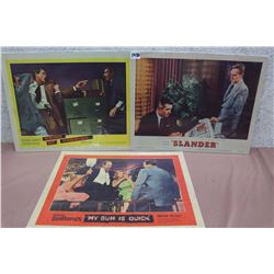 Movie Original Lobby Cards (3) (Crime Of Passion, Slander, My Gun Is Quick)