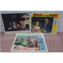 Movie Original Lobby Cards (3) (The Living Idol, Star In The Dust, Never Say Goodbye)