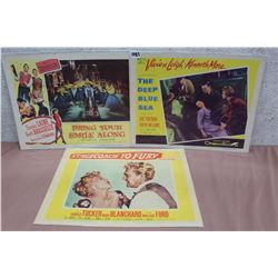 Movie Original Lobby Cards (3) (Bring Your Smile Along, The Deep Blue Sea, Stagecoach To Fury)