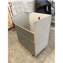 Large Wood Wheeled Bin