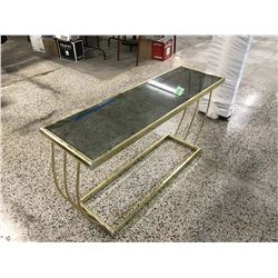 Gold Painted Table With tinted Glass Top