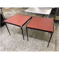 Pair of Red Folding Card Tables