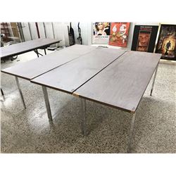 Lot of Wood Topped Tables With Metal Legs (3)