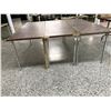 Image 2 : Lot of Wood Topped Tables With Metal Legs (3)