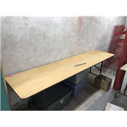 Large Wood Topped Folding Leg Table