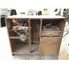 Image 5 : Wood, Doored Record Player with Radio and Record Trays (Powers on, Not Known Functioning)
