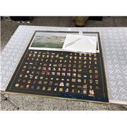 Framed Saskatoon 1989 Jeux Canada Games Opening Ceremonies Poster with Official Lapel Pin Collection