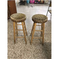 Pair of Leopard Print Stools