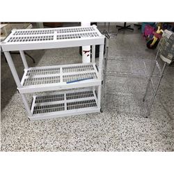 Pair of Small Shelves (2)(One Metal, One Plastic)