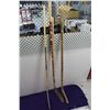 Image 1 : Lot of Hockey Sticks (4)(Dave McLlawain Game Used Stick, Saskatoon Blades Stick, Autographed, Unkown
