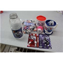Lot Of Hockey Memorabilia (Oilers Cup, Wayne Gretszky Cards Etc)