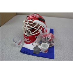 Lot Of Red Wings Memorabilia (Helmet, Key Ring, Mini Mug, Etc)