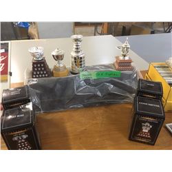 Lot Of NHL Trophy's With Stand