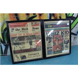 Framed Hockey News Covers (2)