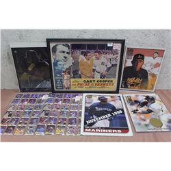 Lot Of Baseball Related, Framed 1949 Babe Ruth Lobby Card