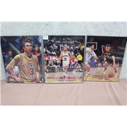 Lot Of College Basketball Signed Prints (3) With Certificates Of Authenticity