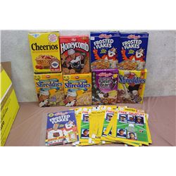 Lot of Collectible Sports Themed Promotional Cereal Boxes (8) W/ Cardboard Cutouts