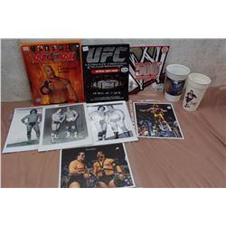 Lot of Wrestling Prints, W/ Wrestling Merchandise