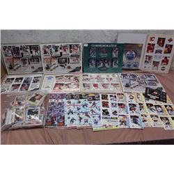 Lot of NHL Commemorative Sheets, Stickers, WHL Player Cards