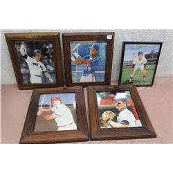 Lot Of Framed Baseball Photos (5)