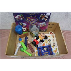 Lot Of Entertainment Pez Dispensers, Stickers, Etc.