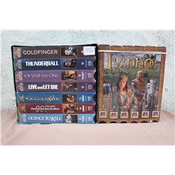 Lot of James Bond VHS Set, W/ Sir Walter Scott Ivanhoe