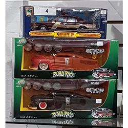 THREE DIE CAST HOT ROD CARS