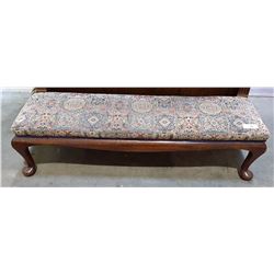 VINTAGE QUEEN ANNE STYLE FIRESIDE BENCH