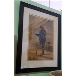 FRAMED ETCHING SIGNED