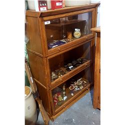 THREE SECTION OAK BARRISTER BOOK CASE