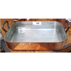 FRENCH COPPER BAKING DISH SIGNED