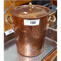FRENCH COPPER ASPARAGUS POT W/LID SIGNED