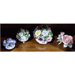 LOT OF 4 CHINA FLORALS