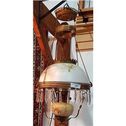 RARE AND ORNATE HANGING OIL LAMP