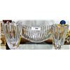 Image 1 : 2 SIGNED OREFOR CRYSTAL VASES AND BOWL