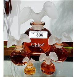 FIVE CHLOE PERFUME BOTTLES
