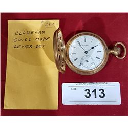 CLAREFAX SWISS MADE LEVER SET POCKET WATCH SERVICED