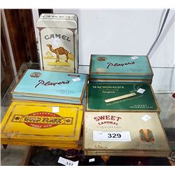 EIGHT TOBACCO TINS