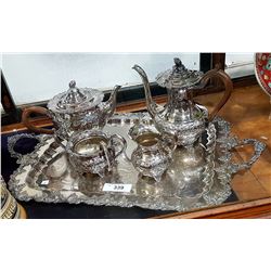 FIVE PIECE SHEFFIELD SILVERPLATE TEA SERVICE