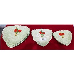 SIX CARLTON WARE LEAF DISHES