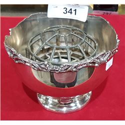 SILVERPLATE BOWL W/FLOWER FROG