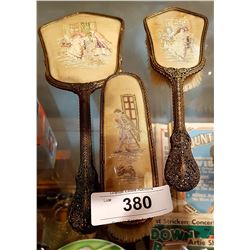 3 PC EMBROIDERED VANITY SET