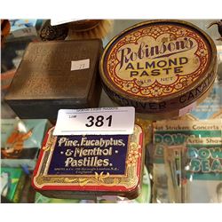 THREE COLLECTIBLE TINS
