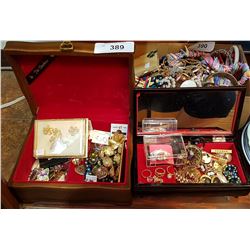 TWO JEWELRY BOXES W/CONTENTS