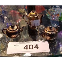 THREE SILVERPLATE MINIATURE PLACE CARD HOLDERS