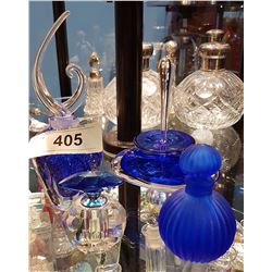 LOT OF 4 ART GLASS PERFUME BOTTLES