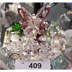 LOT OF 9 SWAROVSKI FIGURINES ON TRAY