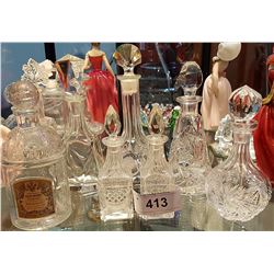LOT OF 7 CRYSTAL PERFUME BOTTLES
