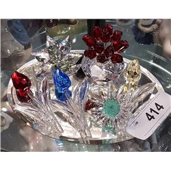 LOT OF 6 SWAROVSKI FIGURINES ON TRAY